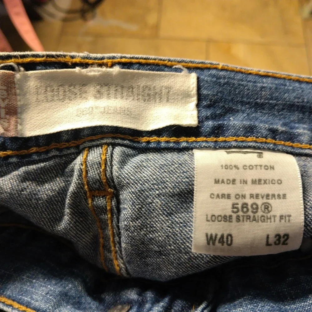Levis 569 Loose Straight Fit Jeans Mens 40x32 Blue Denim 00569-4650 Medium Wash